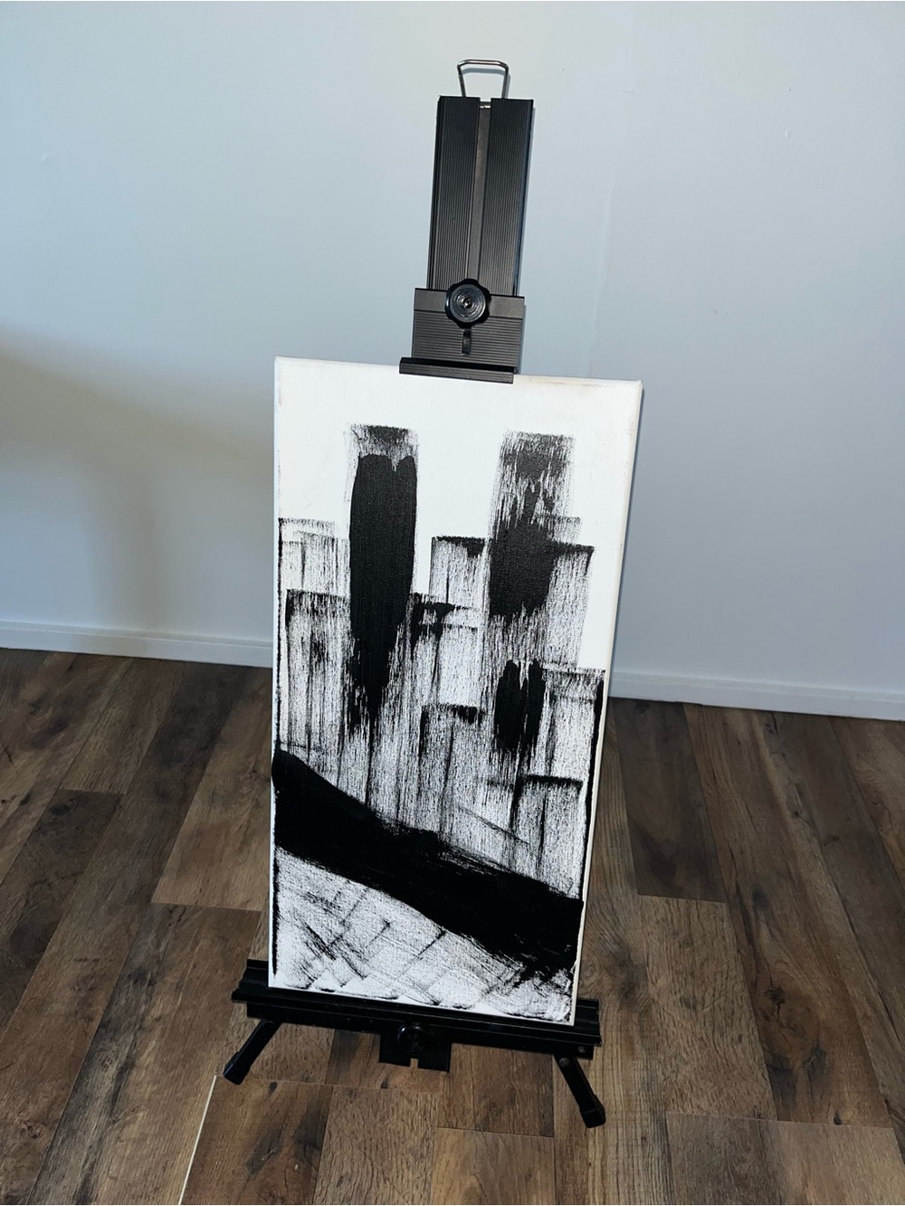 Canvas painting and easel